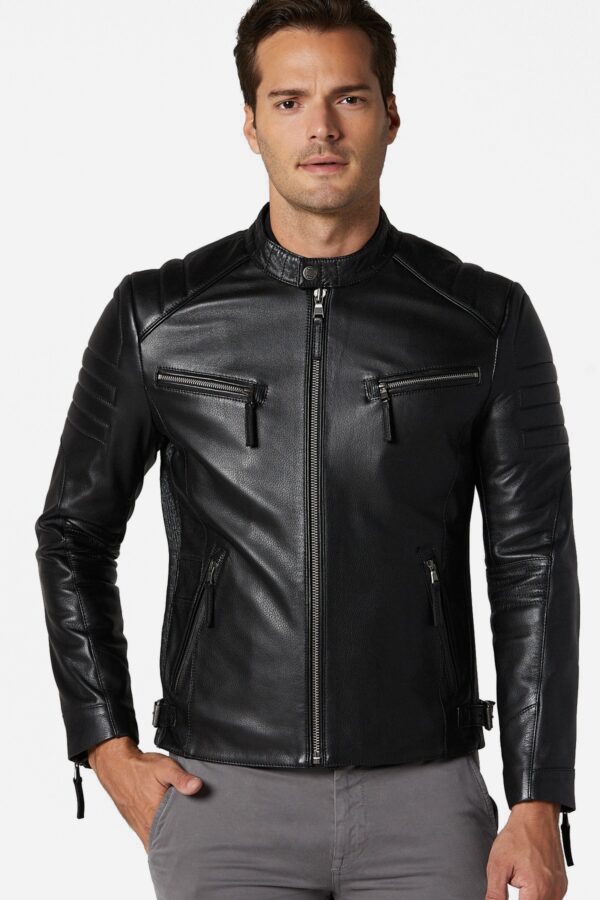 Black Bosh - X Men's Leather Biker Jacket