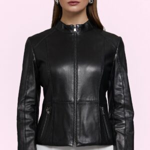 Black Joel Women's Leather Biker Jacket