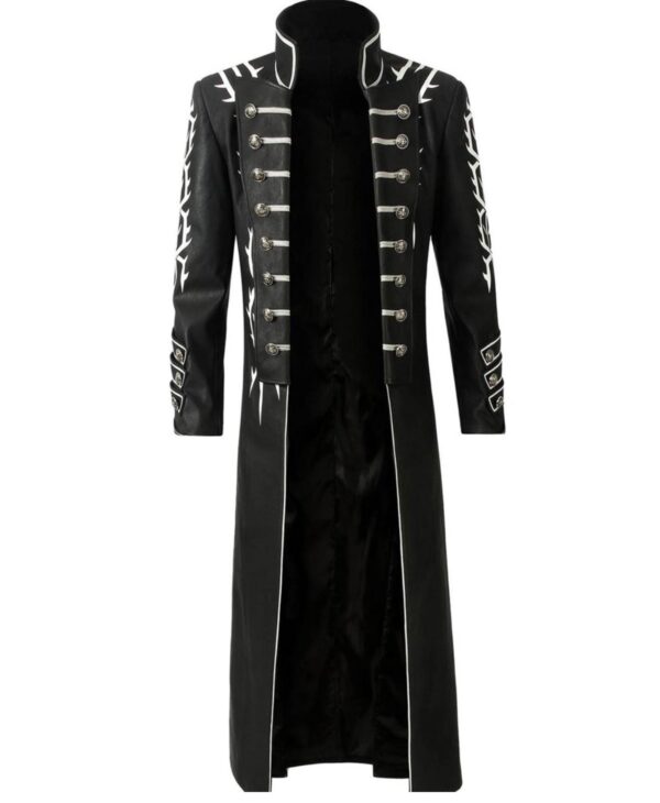 Devil May Cry 5 Game Vergil Black Leather Trench Coat