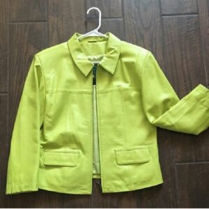 Serrano Womens Lime Green Leather Jacket