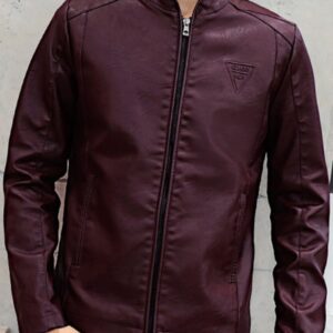 Synthetic Convenient Stereo Pattern Leather Jacket