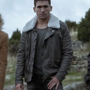 Aime Lorente Fur Collar Leather Jacket
