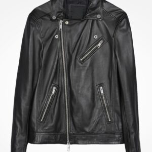 Armani Cognac Moto Leather Jacket