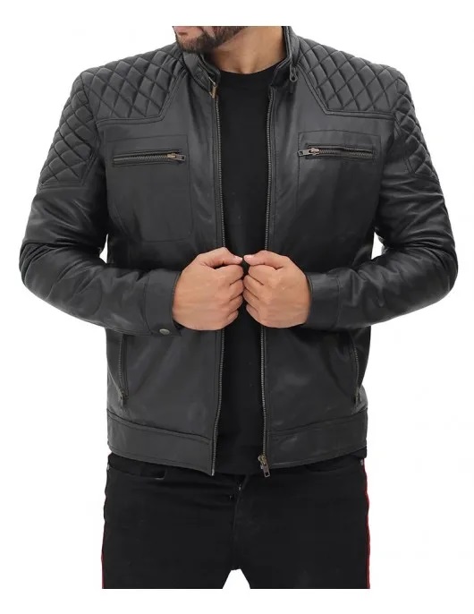 Massa Black Leather Jacket