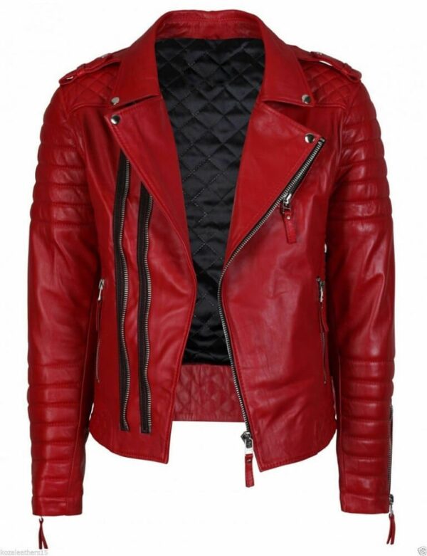 Red Men Leather Jacket