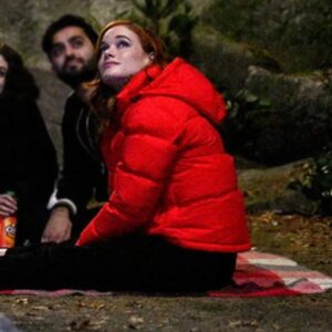 Zoey’s Jane Levy Red Puffer Jacket