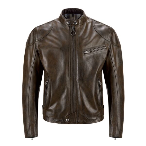 Belstaff Supreme Black Brown Leather Jacket