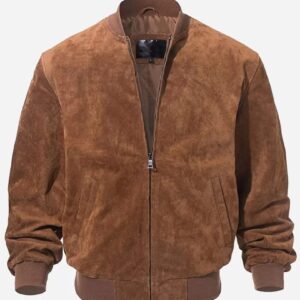 Men’s Suede Brown Leather Bomber Jacket