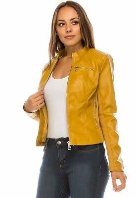 Mustard Leather Jacket Coat