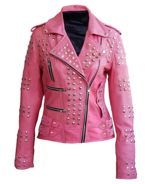Pink Real Leather Jacket