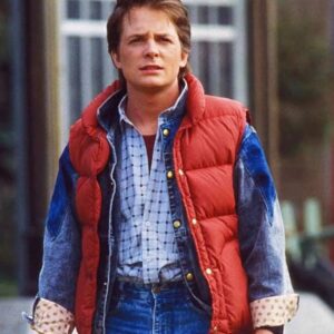 Back To The Future Marty Mcfly Puffer Vest Red