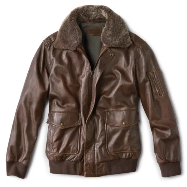 Orvis Spirit Ii Brown Bomber Leather Jacket