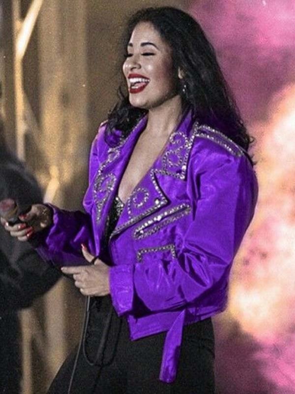 Selena Quintanilla Purple Suede Leather Jacket