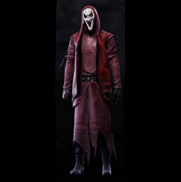 Halloween Red Ghost Hooded Leather Overcoat