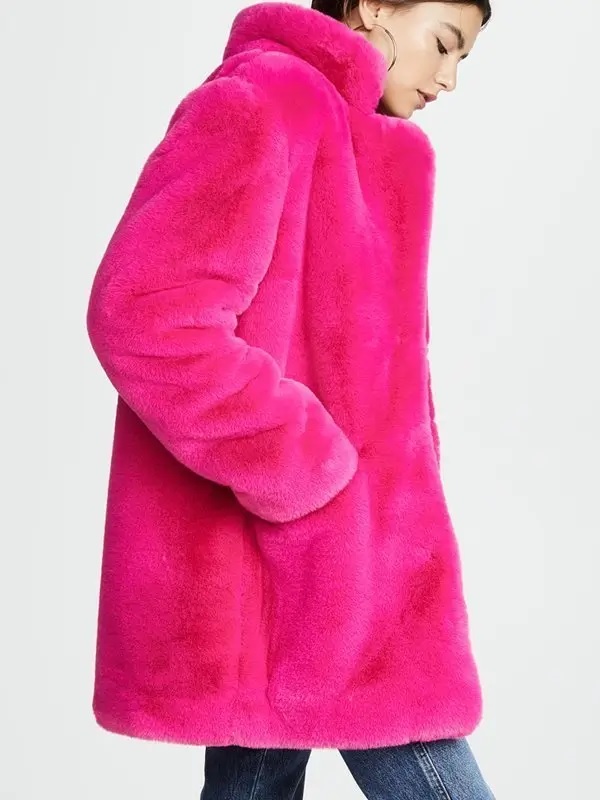Taylor Swift Fuchsia Pink Fur Coat