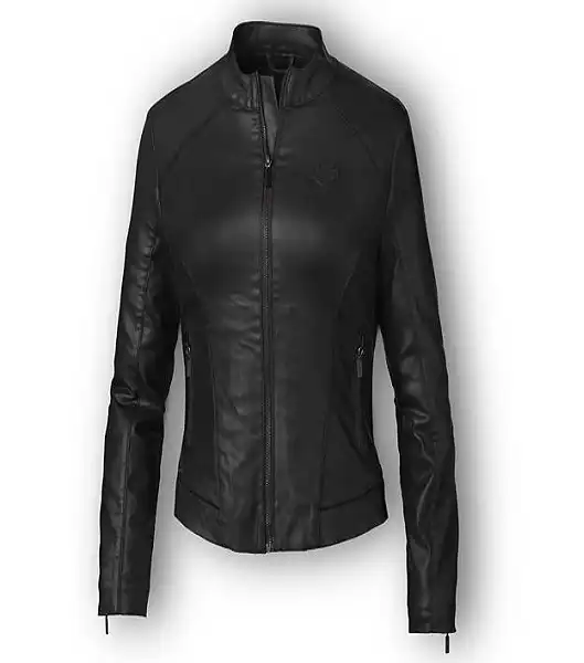 Harley Davidson Wing Back Coated Leather Jacket
