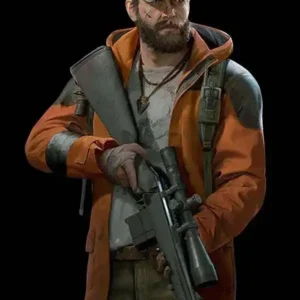 Video Game Back 4 Blood Jim Orange Hooded Jacket