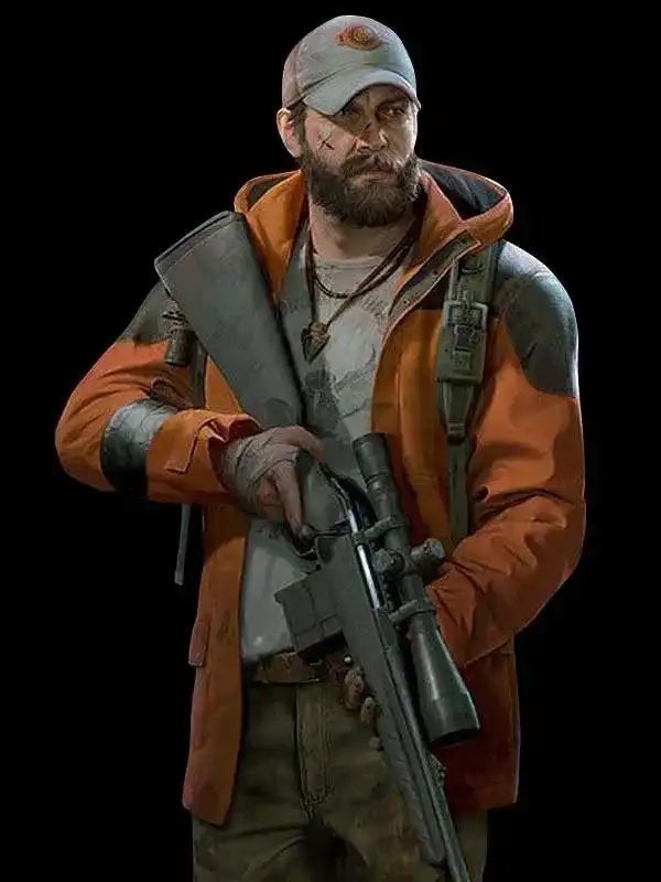 Video Game Back 4 Blood Jim Orange Hooded Jacket