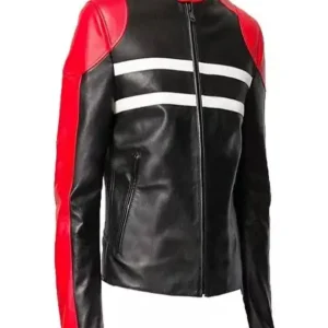 Cafe Racer Men’s Retro Biker Speedster Black & Red Motorcycle Jacket
