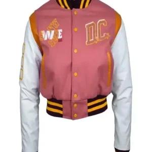 DC Proper Washington Commanders Pink Cropped Varsity Jacket