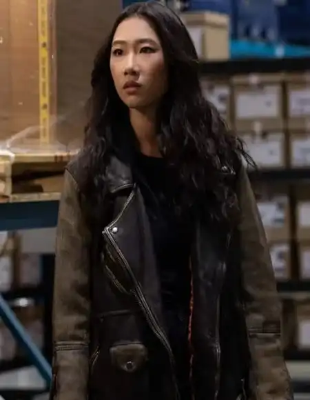 Kung Fu Season 3 Olivia Liang Brown Leather Jacket