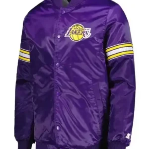 Pick & Roll LA Lakers Purple Varsity Satin Jacket