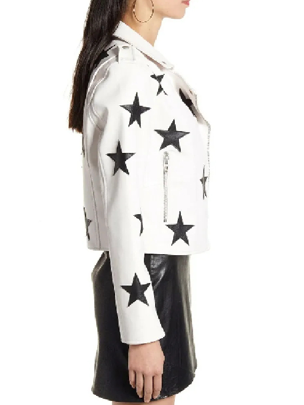 Bachelor Haley Ferguson Star Printed Leather Fashion Jacket