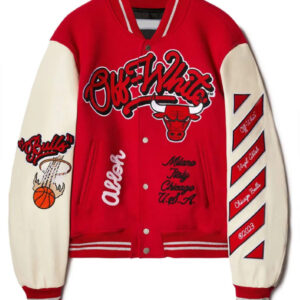 Chicago Bulls Off-White Varsity Jacket