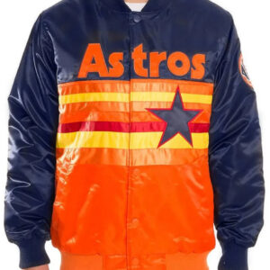 Houston Astros Navy And Orange Satin Jacket