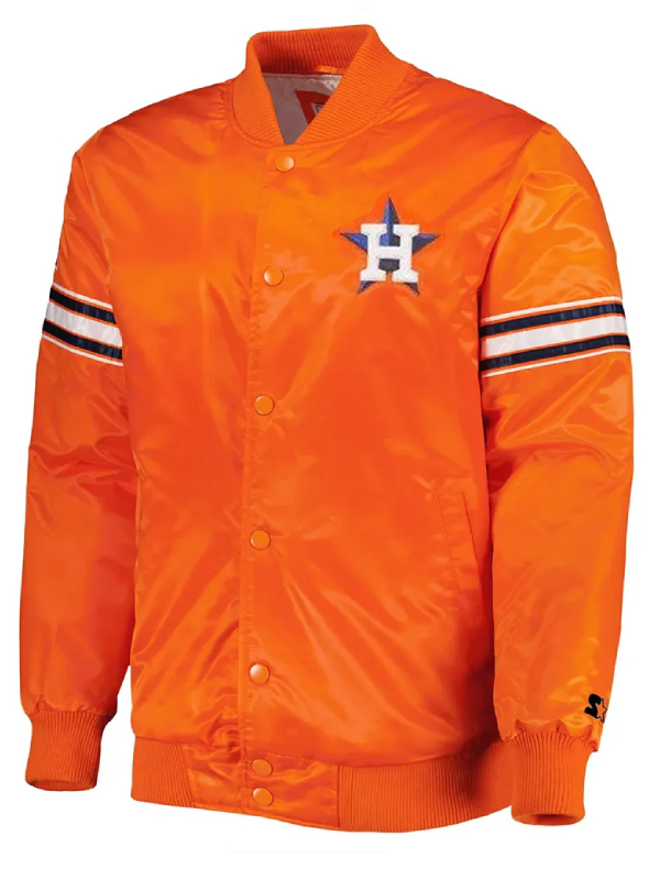 Houston Astros Striped Orange Satin Jacket
