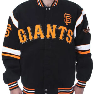 San Francisco Giants Embroidered Logo Black Varsity Wool Jacket