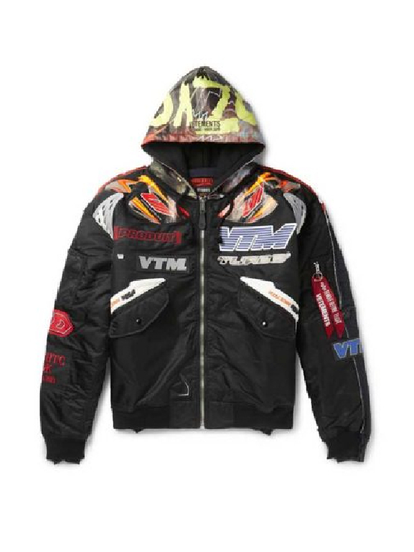 Vetements x Alpha Black Hooded Racing Jacket