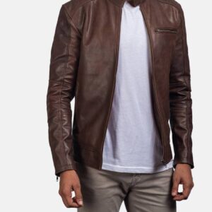 Dean Biker Brown Leather Jacket