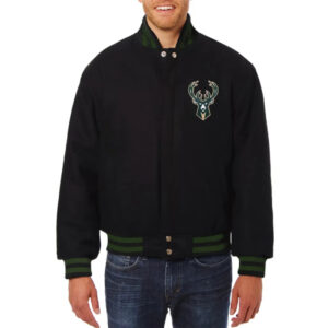 Milwaukee Bucks Varsity Wool Black Jacket