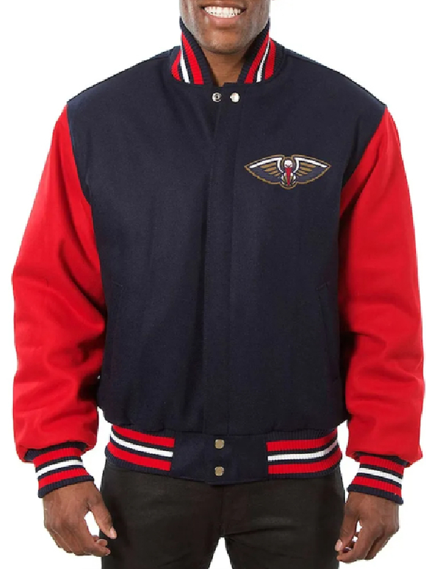 Navy And Red New Orleans Pelicans Varsity Jacket