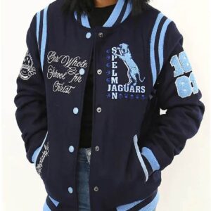 Spelman College Jaguars Navy Blue Varsity Wool Jacket