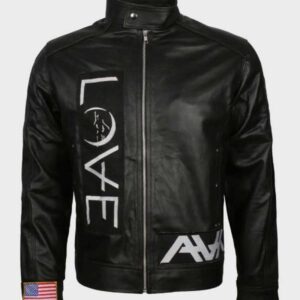 Men's Black Leather Love Jacket