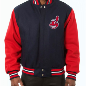 Red and Navy Varsity Cleveland Indians Blue Jacket